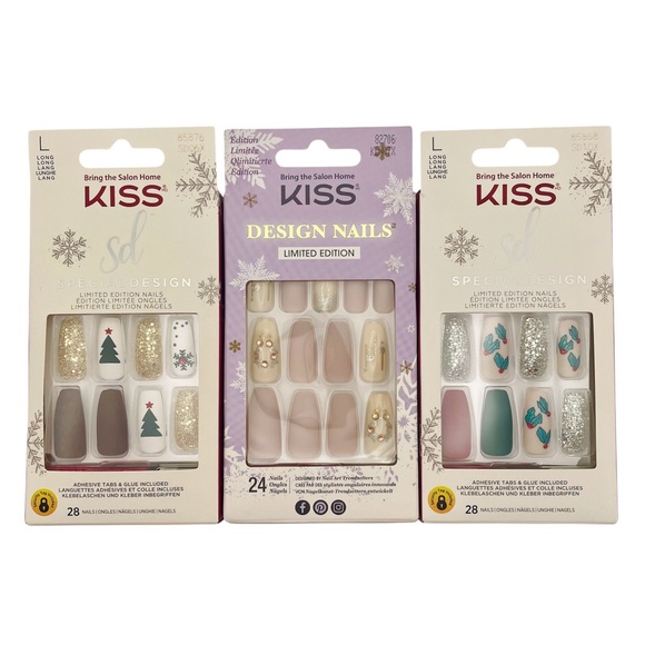 Kiss Other - KISS Glue-On/Press-On Christmas Nails - Lot of 3